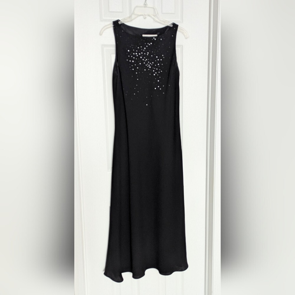 Jones New York Women's (Size 10) Formal Black Maxi/Long Dress/Gown with Sequins